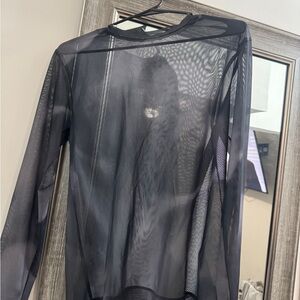 Zara Black Sheer Mesh Top